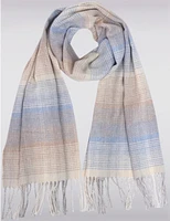 Manteaux | La maison du manteau au Québec Foulard Classique en Mélange de Coton à Rayures Multiples par Froccella