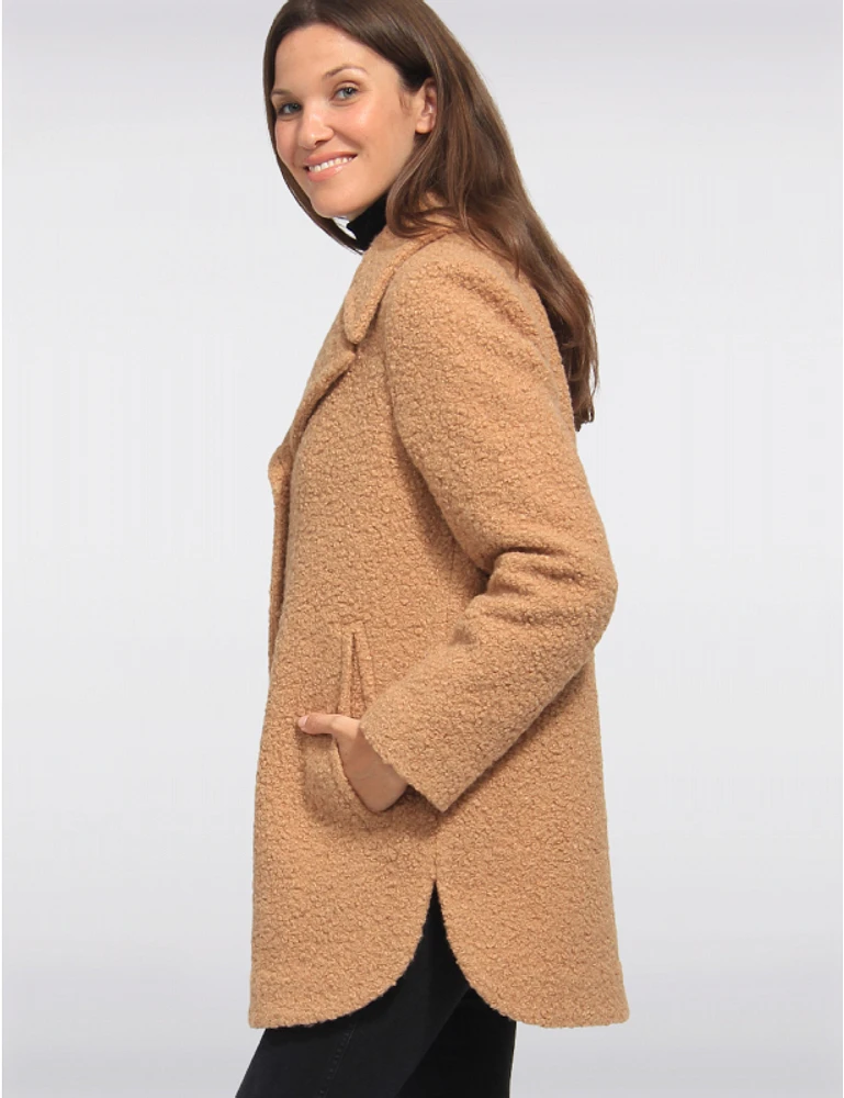 Manteau Bouclé Col Cranté par Anne Klein