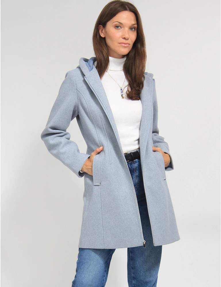 Manteau Melton Capuche Vegan par Details