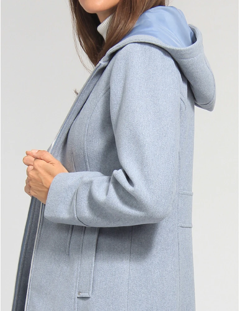 Manteau Melton Capuche Vegan par Details