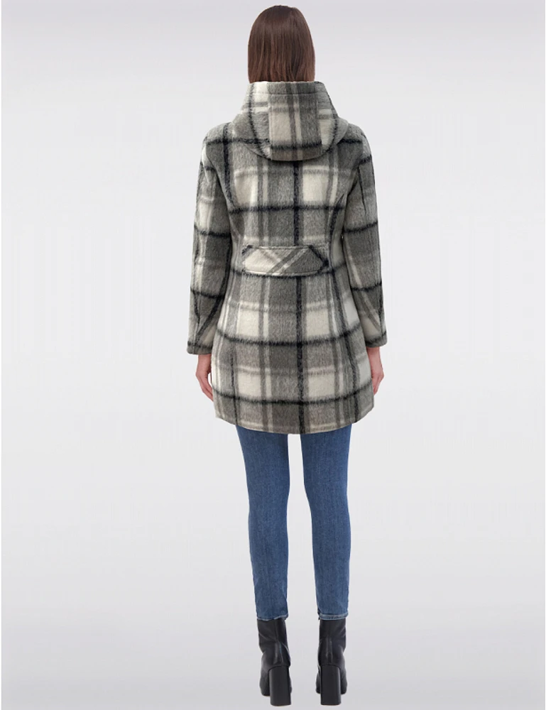 Manteau Plaid Melton Vegan par Jones New York