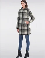 Manteau Plaid Melton Vegan par Jones New York