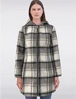 Manteau Plaid Melton Vegan par Jones New York