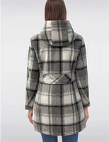 Manteau Plaid Melton Vegan par Jones New York