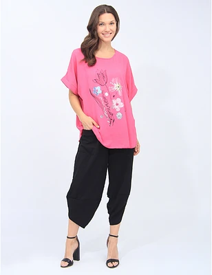 Blouse Florale Sequins Froccella