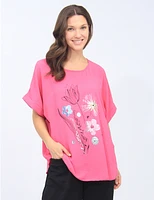 Blouse Florale Sequins Froccella