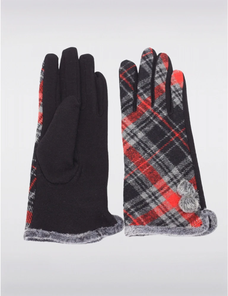 Gants Plaid Melton Vegan