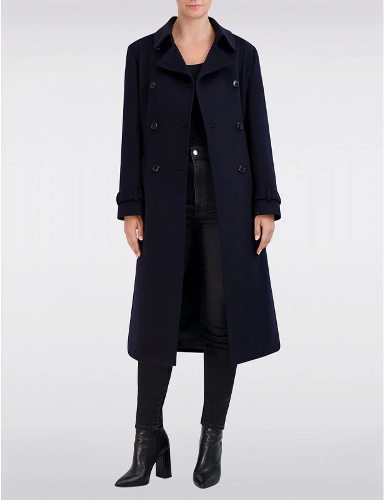 Trench Maxi Laine Double-Boutonnage par Cole Haan