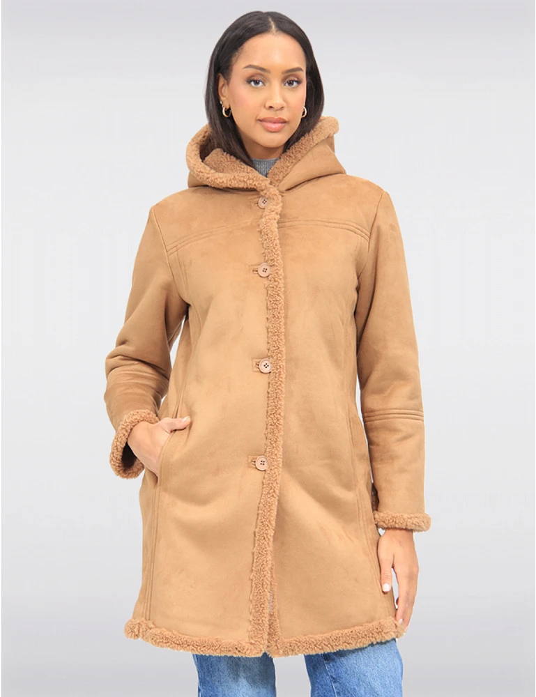 Manteau Capuche Daim Saki