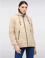 Veste Matelassée Capuche Carreaux par Saki