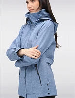 Manteaux | La maison du manteau au Québec Veste Softshell Végan Legere à Capuche & Fentes Latérales par Saki
