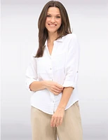 Chemise Coton Vegan Manches Relevées par Point Zero