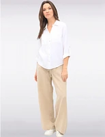 Chemise Coton Vegan Manches Relevées par Point Zero