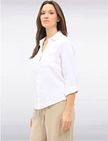 Chemise Coton Vegan Manches Relevées par Point Zero