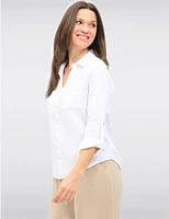 Chemise Coton Vegan Manches Relevées par Point Zero