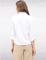 Chemise Coton Vegan Manches Relevées par Point Zero