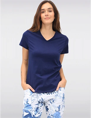 T-shirt Col V Coton Vegan par Point Zero