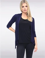 Manteaux | La maison du manteau au Québec Cardigan Polyvalent En Tricot Pointelle à Manches 3/4 et Devant Drapé ar Vamp