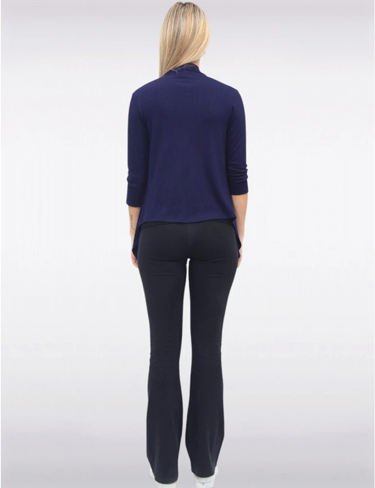 Manteaux | La maison du manteau au Québec Cardigan Polyvalent En Tricot Pointelle à Manches 3/4 et Devant Drapé ar Vamp