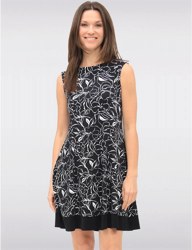 Robe A-Line Florale Abstraite par Vamp