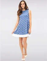 Robe A-Ligne Pois Sans Manches par Vamp