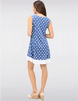 Robe A-Ligne Pois Sans Manches par Vamp