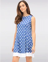 Robe A-Ligne Pois Sans Manches par Vamp