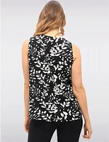 Manteaux | La maison du manteau au Québec Blouse Chic Sans Manches Effet Lin à Motif Feuilles Col V et Pli Devant par Vamp