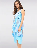 Manteaux | La maison du manteau au Québec Robe Sans Manches Fluide à 2-Niveaux & Imprimé Aquarelle Abstrait par Fun Sport