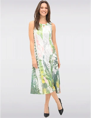 Robe Midi Tropicale Sans Manches par Cativa