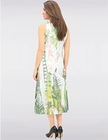 Robe Midi Tropicale Sans Manches par Cativa