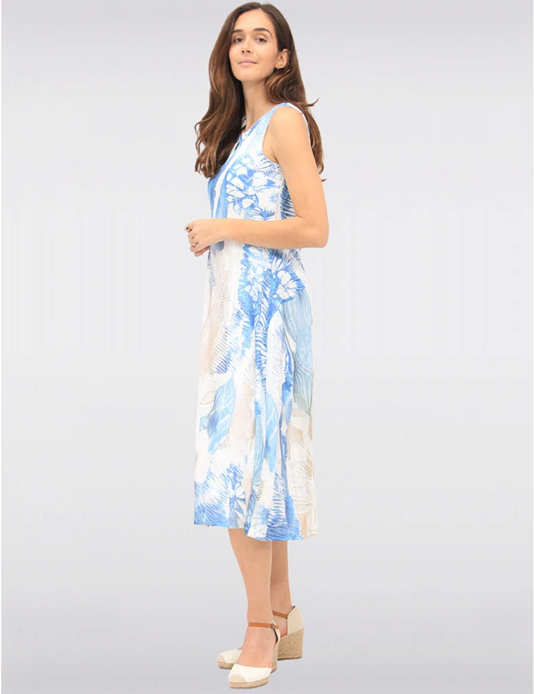 Robe Midi Imprimée Sans Manches par Cativa