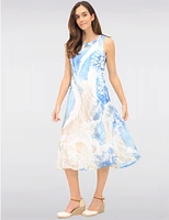 Robe Midi Imprimée Sans Manches par Cativa