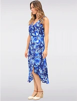 Manteaux | La maison du manteau au Québec Robe Chic Sans Manches À Col en V Cache-cœur Floral Ourlet Haut-bas Par GWV