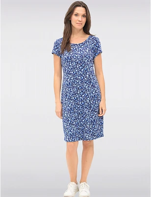 Manteaux | La maison du manteau au Québec Robe Évasée Fluide à Imprimé Floral Manches Courtes et Tissu Extensible par GWV