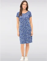Manteaux | La maison du manteau au Québec Robe Évasée Fluide à Imprimé Floral Manches Courtes et Tissu Extensible par GWV