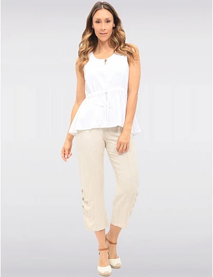 Manteaux | La maison du manteau au Québec Pantalon Fluide Avec Taille Élastique Poches & Détail Boutons Décoratifs Par Goa