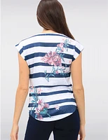 Manteaux | La maison du manteau au Québec Haut à Rayures et Imprimé Floral avec Manches Cap par Moffi International