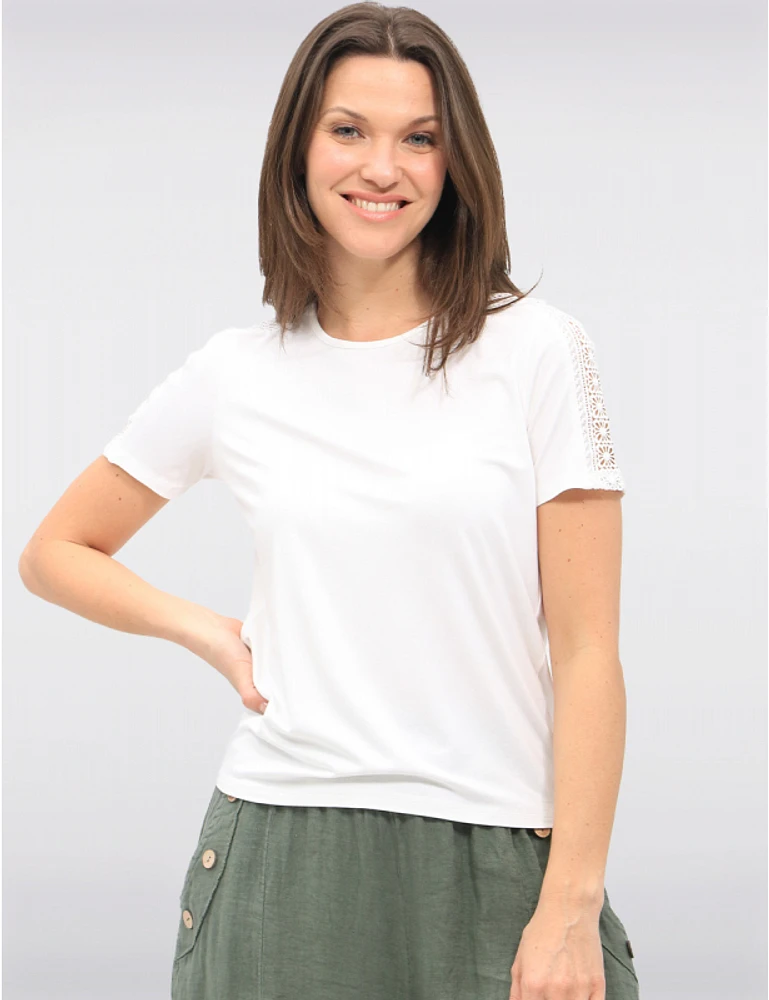 Haut Manches Courtes Crochet par Moffi