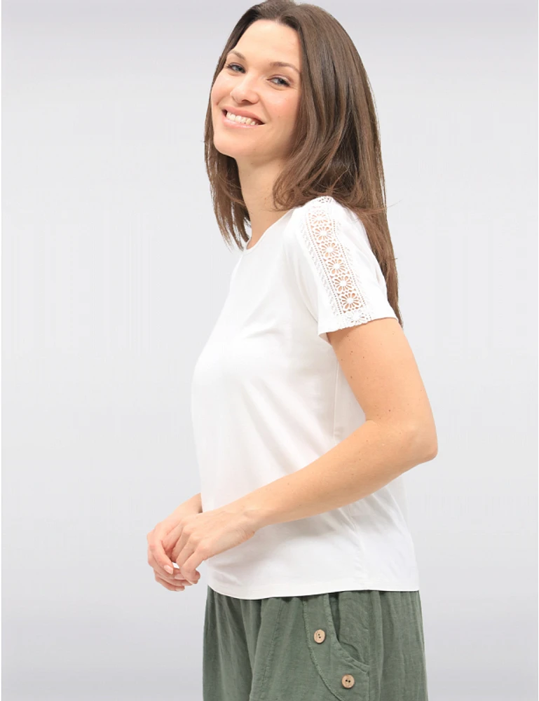 Haut Manches Courtes Crochet par Moffi
