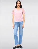 T-shirt Col V Dentelle par Gabby Isabella