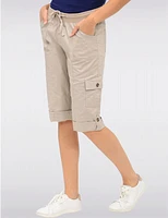 Manteaux | La maison du manteau au Québec Suzanne Cargo Capris Avec Bouton pour Longueur Ajustable par Dash Clothing