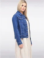 Manteaux | La maison du manteau au Québec Veste en Jean Extensible Coton Mélangé Délavage Foncé Par Dash Clothing