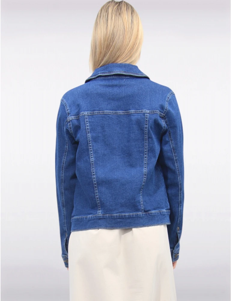 Manteaux | La maison du manteau au Québec Veste en Jean Extensible Coton Mélangé Délavage Foncé Par Dash Clothing