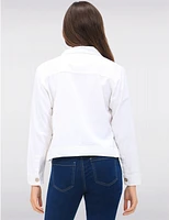 Manteaux | La maison du manteau au Québec Veste Courte Boutonnée en Mélange De Lin Avec Poches & Col Chemise Par Dash