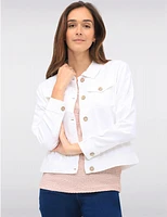 Manteaux | La maison du manteau au Québec Veste Courte Boutonnée en Mélange De Lin Avec Poches & Col Chemise Par Dash