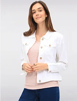 Manteaux | La maison du manteau au Québec Veste Courte Boutonnée en Mélange De Lin Avec Poches & Col Chemise Par Dash