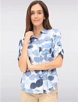 Manteaux | La maison du manteau au Québec Chemise Imprimé Boutonnée en Tissu Texturé Léger Manches 3/4 Par Dash Clothing