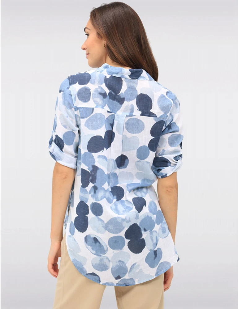 Manteaux | La maison du manteau au Québec Chemise Imprimé Boutonnée en Tissu Texturé Léger Manches 3/4 Par Dash Clothing