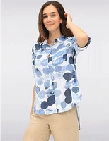 Manteaux | La maison du manteau au Québec Chemise Imprimé Boutonnée en Tissu Texturé Léger Manches 3/4 Par Dash Clothing